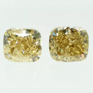 Cushion Shape Diamond Matching Pair Fancy Champagne Color Loose VS2 2.08 TCW - Picture 1 of 5