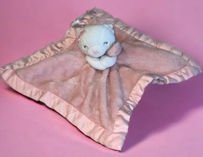 Carters 毛绒粉红色猫小猫安全毯可爱婴儿玩具 #67359 — 第 1/4 张图片