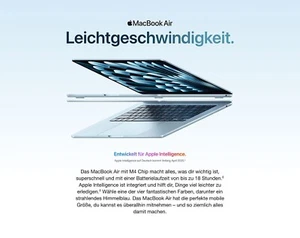 Apple MacBook Air (13"), 2025, Silber, NEU!!!! M4, 10-Core-CPU, vom 09.06.2025 - Afbeelding 1 van 6