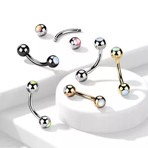 4 mm bola de piedra iridiscente anillo para cejas torre labial ajustado perforación curva - Imagen 1 de 16