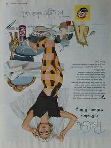 1955 Pepsi-Cola blond wedding veil crop top mod pants vintage soda ad - Picture 1 of 1
