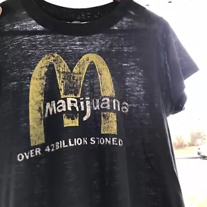 Vintage 70’s 80’s Paper Thin Marijuana Distressed Tee 42 Billion Stoned XS/S (G) - Picture 1 of 10