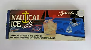 Vtg Nautical Ice Cube Tray Mold Dolphins Sailboats Pelicans Motorboats Novelty - Picture 1 of 2