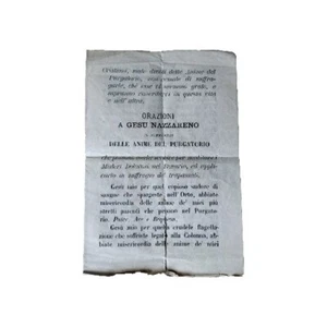 ORAZIONI A GESÙ NAZZARENO in Suffragio Anime Purgatorio 1894 FERMO Indulgenza - Foto 1 di 8