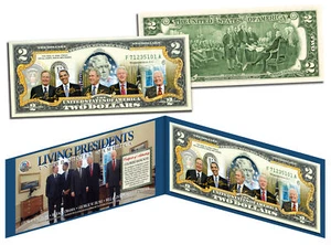 LIVING PRESIDENTS Legal Tender U.S. $2 Bill * OBAMA BUSH CLINTON Jimmy CARTER * - Picture 1 of 1