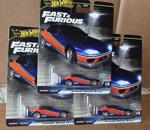 Hot Wheels Premium Nissan Silvia (S15) Fast &Furious 1/5 New 2024 LOT OF 3 NEW - Picture 1 of 10