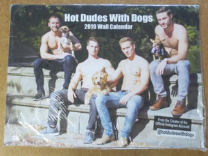 2019 Hot Dude with Dogs Photo Calendar - Shirtless Male Models - Hunks Beekcake - Picture 1 of 2