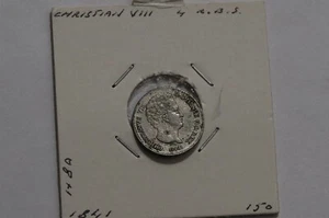 🧠🇩🇰 DENMARK 4 RIGSBANKSKILLING 1841 SILVER B77 CM2-30 - Picture 1 of 3