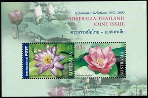 Mini Hoja Australian 2002 Nenúfares Tailandia edición conjunta Estampillada sin montar o nunca montada - Imagen 1 de 1