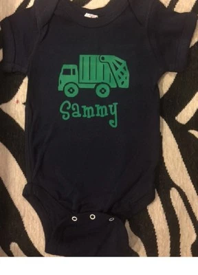 Camión de basura bebé mono ® bebé una pieza personalizado niño niña body Foto 1 de 4