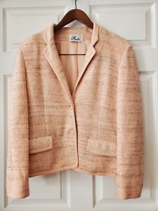 Blazer Vintage Para Mujer Tweed Butte Chaqueta Talla L Rosa Melocotón - Imagen 1 de 6