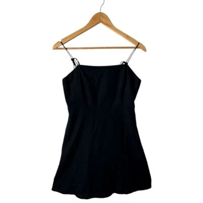 Vestido curto Old Navy preto feminino M bolsos batidos ajuste e alargamento férias BOHO - Imagem 1 de 4