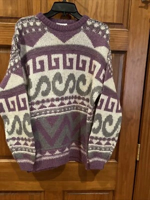 Suéter abstracto vintage manga larga mezcla lana talla M Foto 1 de 4