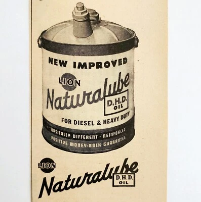 Lion Oil Co Naturalube 1947 anuncio DHD El Dorado Arkansas DWNN18 Foto 1 de 2