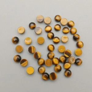 Wholesale 100pcs 6mm Natural Tiger Eye Stone Round CAB CABOCHON DIY Jewelry - Picture 1 of 7