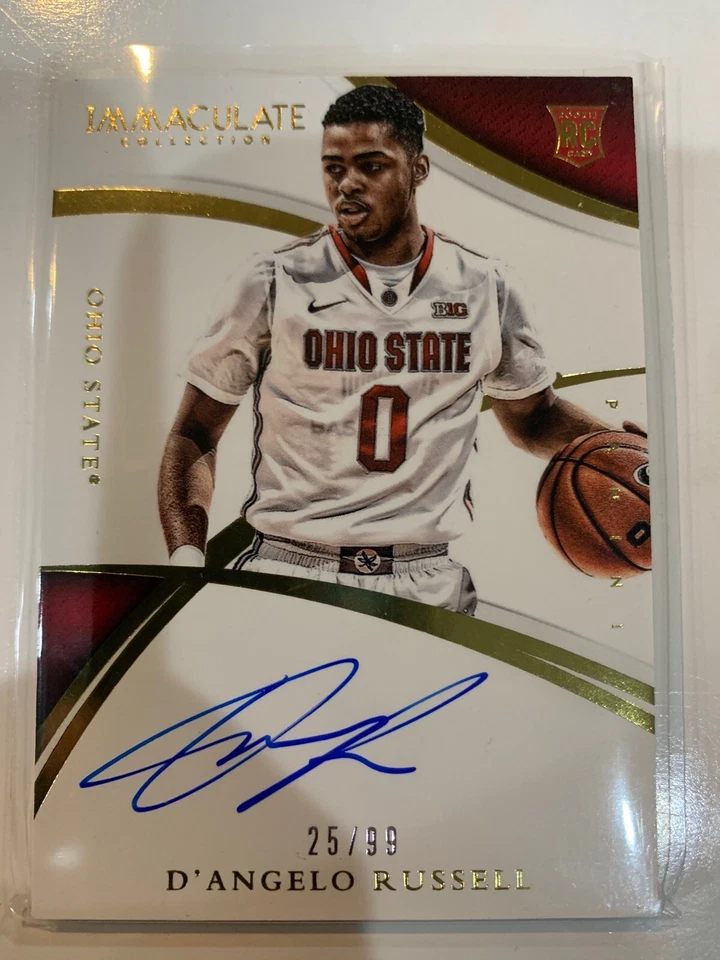2015-16 PANINI IMMACULATE DRAFT D’ANGELO RUSSELL RC ON CARD AUTO /99 OHIO STATE - Image 1 of 4