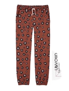 CARTER’S | Pullon Drawstring Joggers Big Girls Sz 7/7A Brown Pink Animal Print - Picture 1 of 3