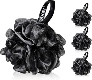 4 Pack Charcoal Bath Loofah Sponge 60G Large Shower Mesh Soft Pouf Body Scrubber - Picture 1 of 12
