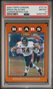 2008 TOPPS CHROME Copper REFRACTOR TC115 BRIAN URLACHER PSA 8 /425 HOF - Picture 1 of 2