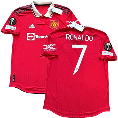 Camiseta 2022/23 Manchester United Auténtica Casa Europa League #7 Ronaldo Grande Foto 1 de 4