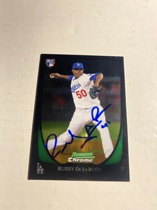 Los Angeles Dodgers RUBBY DE LA ROSA Signed Card - Picture 1 of 1