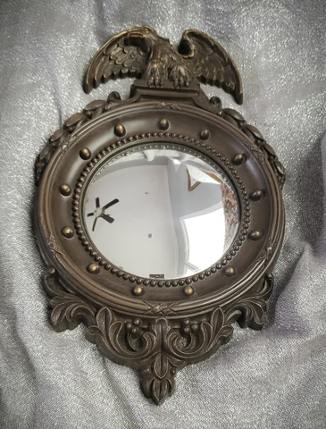 Vintage Federal Regency Eagle Porthole HOMCO 2340 USA Convex Mirror Wall Decor Cover