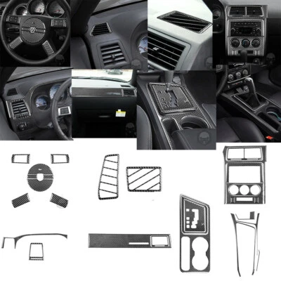 Juego completo de cubierta interior de fibra de carbono de 28 piezas para Dodge Challenger 2008-2010 Foto 1 de 4