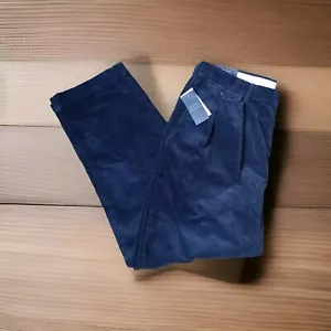 Polo Ralph Lauren WHITMAN Navy Blue Corduroy Relaxed Fit Trousers Pants W38 L32. - Picture 1 of 10