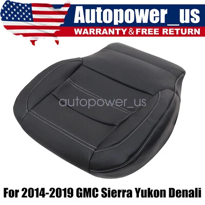 For 2014-2019 GMC Yukon Denali Driver Bottom Perforated Leather Seat Cover Black - Image 1 of 4