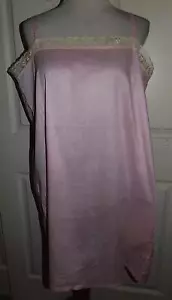 Vintage Flapper era Pink cotton Full Slip Lace Trimmed B44 - Picture 1 of 5