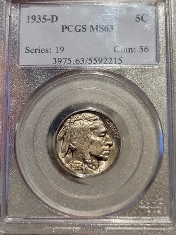 1935-D Buffalo Nickel PCGS MS63 Cover