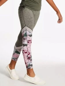NWT Justice Girl's Floral Mesh Stripe Leggings Pants Cheer Dance Gymnast Sz12 - Picture 1 of 3