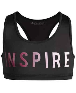 Ideology Big Girls Plus-Size Inspire-Print Sports Bra Black Size 12 Plus - Picture 1 of 1