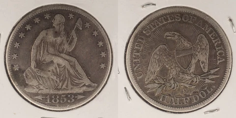 1853-O & 1874 Seated Liberty Half Dollar, 1886 Seated Liberty Dime Cover