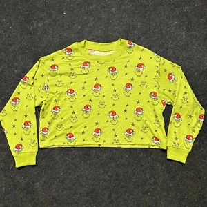 American Eagle Women's Cropped Grinch Pajama Top Shirt, Green, size Small - Picture 1 of 5