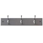 Grey Wall-Mounted Hanging Rack 3 Double Hooks For Stylish Entryway And Organi...