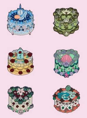 Loungefly Disney Princess Vintage Cake Blind Box Enamel Pin - Full Set 6 - Image 1 of 2