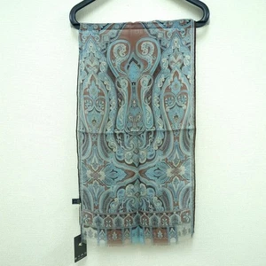 Etro 100% silk scarf paisley pattern made in Italy brown blue good condition - Picture 1 of 14