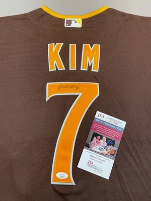 SAN DIEGO PADRES- HA-SEONG KIM AUTOGRAPH #7 NIKE JERSEY JSA AS72869 - Image 1 of 4
