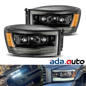 For 06-08 Dodge Ram LUXX-Series LED DRL/Signal Projector Headlights Alpha-Black - Picture 1 of 7
