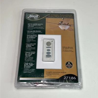 Hunter 27186 Ceiling Fan Light Wall-Mount Control Dimmer All Fan NEW Open Box - Image 1 of 2