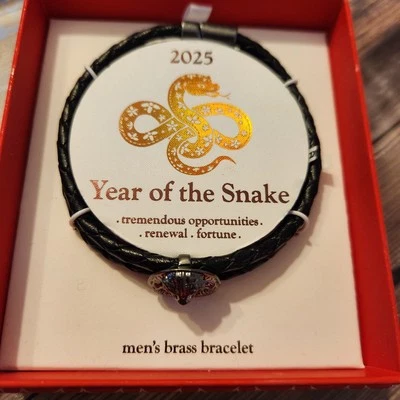 Pulseira masculina de bronze 2025 Year Of The Snake nova na caixa - Imagem 1 de 2