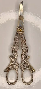Antique Silver Plate Grape Shears W/ Foxes and Grape Detailing German Aesthetic - Picture 1 of 11