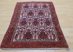 Antique Persain Oriental Carpet Rug Hand Made Wool Vintage 5ft 5" x 3ft 8" c1890 - Picture 1 of 16