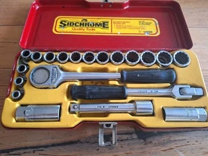 Vintage SIDCHROME Metric 1/2” Drive 20 Piece Socket Set; 8mm To 32mm; W Ratchet - Picture 1 of 4