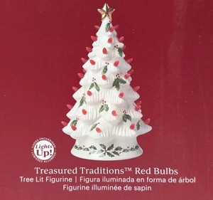 Lenox 893624 Treasured Traditions Red Bulbs White Lit Tree Christmas Holiday - Picture 1 of 8