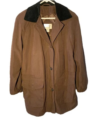 Chaqueta Jacqueline Ferrar Marrón Elegante Cuello Terciopelo Mediano Abrigo Bolsillos Botones Foto 1 de 4