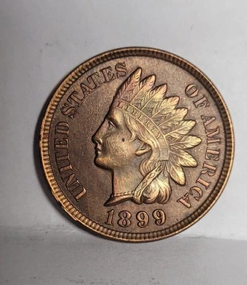 1899 Indian Head Cent – (AU Details) – Great Eye Appeal!  (T1) - Image 1 of 2