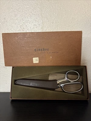 Vintage Gingher G-8 Knife Edge Dressmaker's Shears Scissors W/ Sheath & Box - Image 1 of 4