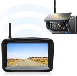 Magnetic Solar Wireless Backup Camera, 5" HD Monitor, 2-Min Installation True... - Picture 1 of 7